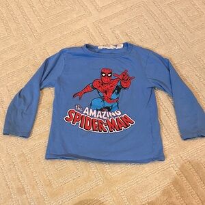 H&M Kids Blue Spider-Man Long Sleeve Tee
